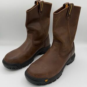 Caterpillar Men's Drawbar Steel Toe Pull-On Work Boots Brown Size 7.5 - P91155